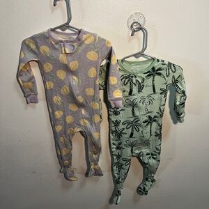 Tropical Palm and Polka Dot Kids Footie Set